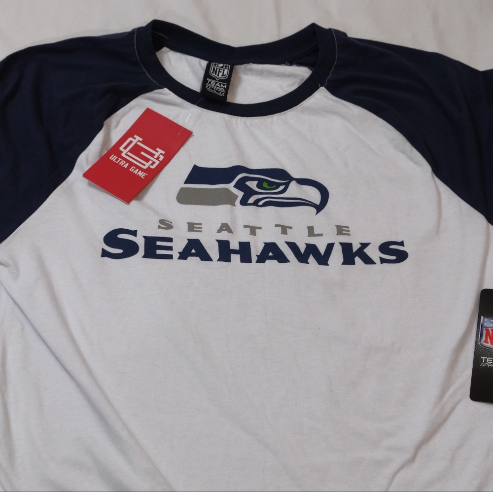 Seattle Seahawks Men's Large 3/4 Sleeve Tshirt New With Tags